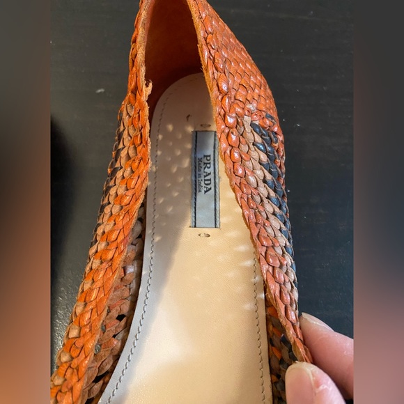 Prada Woven Leather Flats, Huarache Ballet Flats, Size 39=US9 - Picture 5 of 8